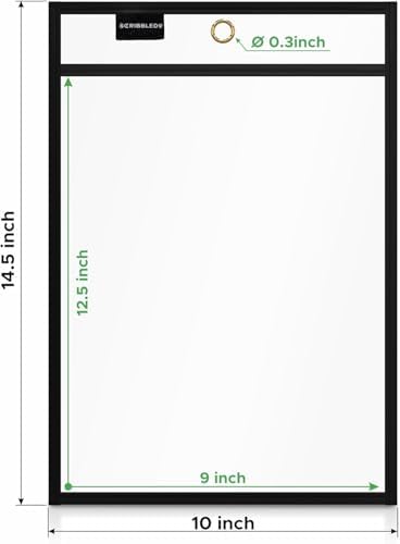 Reusable Dry Erase Pockets with Marker Holder, Assorted Colors (50 Pack)