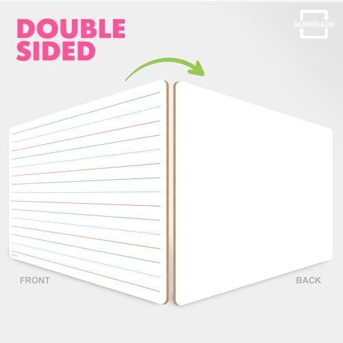 Double Sided Lined Dry Erase Boards 9x12 (10 Pack)
