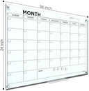 Magnetic 24”x36” Dry Erase Glass Whiteboard with Marker Tray