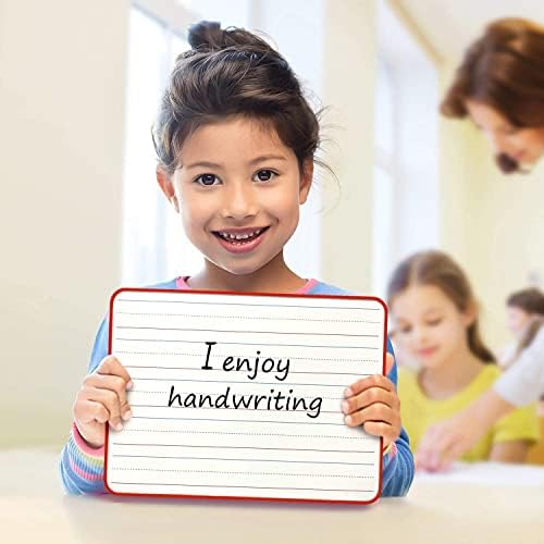 Magnetic Dry Erase Lapboard 9" x 12" Double Sided Ruled & Blank Red Framed