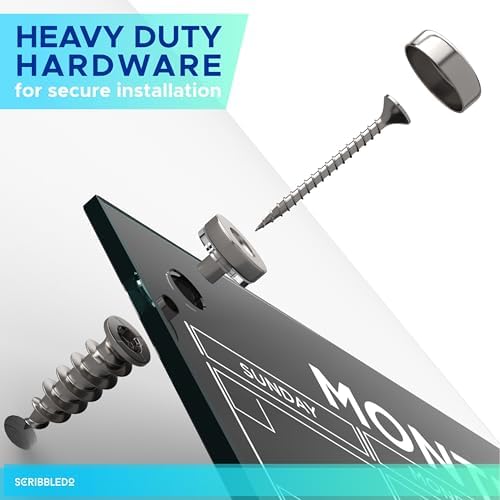 Black Glass Whiteboard Quarterly Planner 34x46" with Marker Tray