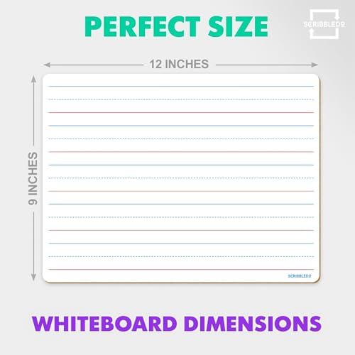 Double Sided Lined White 9x12 Dry Erase Board