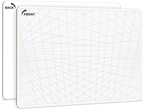 3 Point Perspective Grid 11”x14” Double-Sided Graph Dry Erase Board