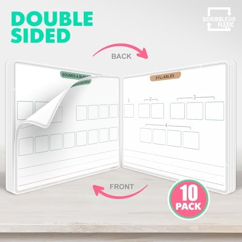 Elkonin Boxes Dry Erase Sheets 9”x12” 10 Pack