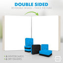 Scribbledo Small Dry Erase Boards for Students, 6 Pack 9 x 12 Double Sided White Boards with 6 Erasers