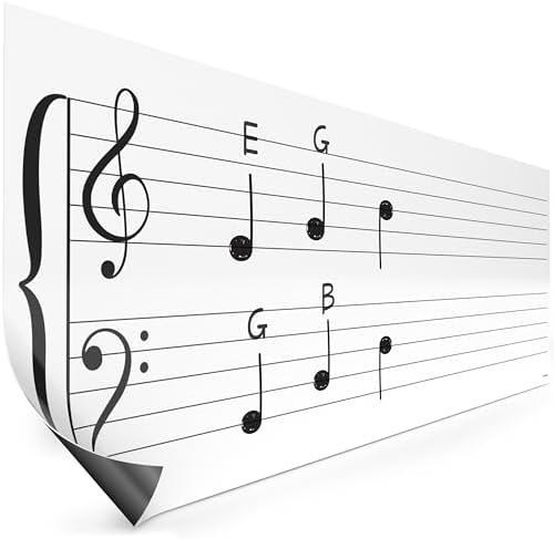 45"x17" Dry Erase Music Staff Lined Magnet