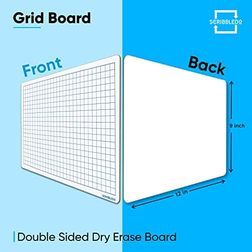 9" x 12" Double Sided Dry Erase Graph Whiteboard