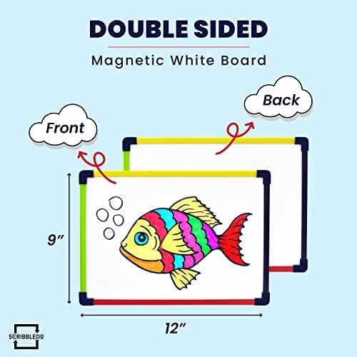 5 Pack 9"x12" Magnetic Dry Erase White Boards with Erasers