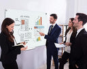 Frosted Glass Whiteboard 46 x 34 inch Frameless Wall Mount with Tray