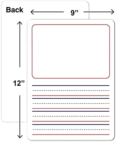 2 Pack Double Sided Lined Dry Erase Board 9x12