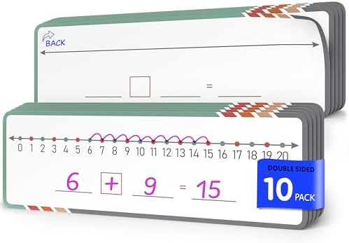 Dry Erase Number Line Sheets 4”x12” (10 Pack)