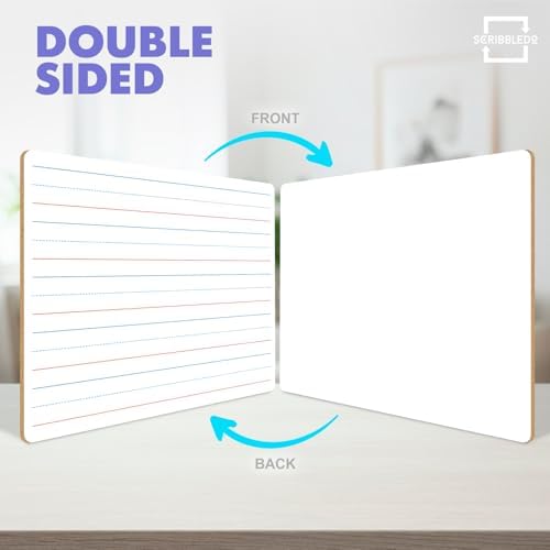 Double Sided Lined Dry Erase Whiteboards 9x12 (10 Pack)
