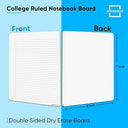 5"x7" Dry Erase College Ruled Notebook & Whiteboard (2 Pack)
