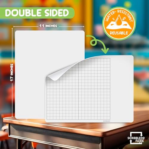 XY Graph Dry Erase Sheets 11”x14” 10 Pack