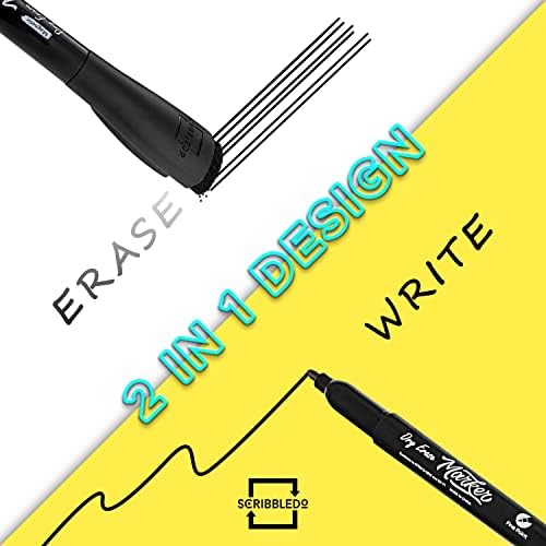 4 Magnetic Dry Erase Markers Fine Tip Assorted Colors with Eraser Cap