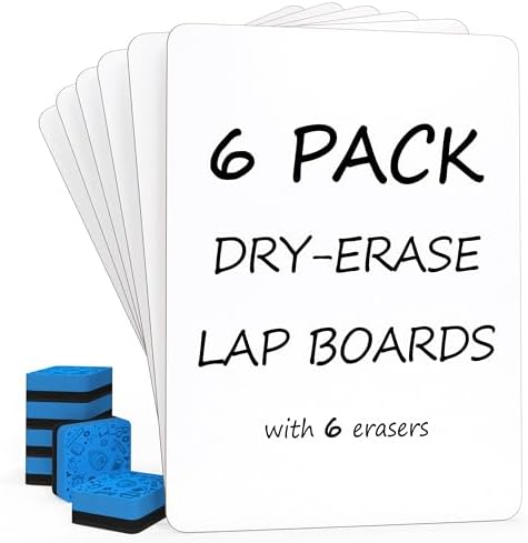12 Pack 9x12 Inch Double Sided Mini Dry Erase Boards with Erasers