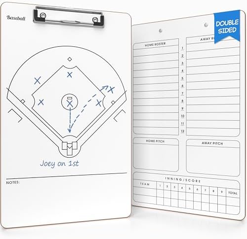 Baseball Dry Erase Lineup Board 15x9 Inch Double Sided
