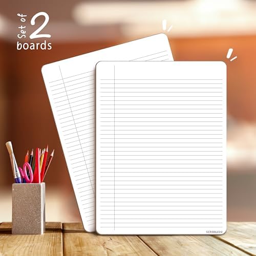 Dry Erase Notebook (2 Pack) 9"x12" Lined, Whiteboard Reverse