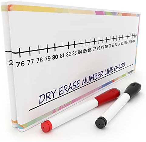 0-100 Dry Erase Number Line Board, Double Sided, 4 Feet, with Marker