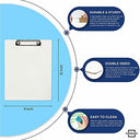 Double Sided Dry Erase Clipboards 9"x12" with 30 Erasers (30 Pack)