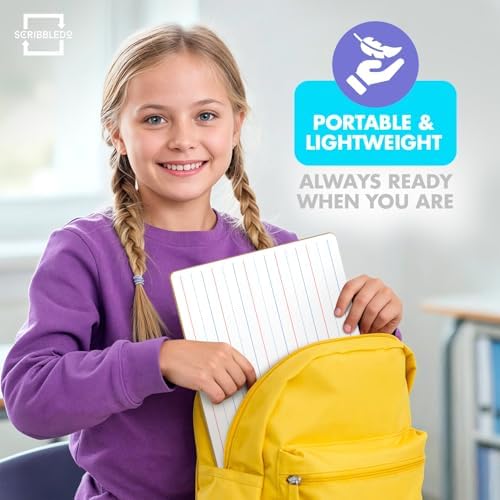 Double Sided Lined Dry Erase Whiteboards 9x12 (10 Pack)