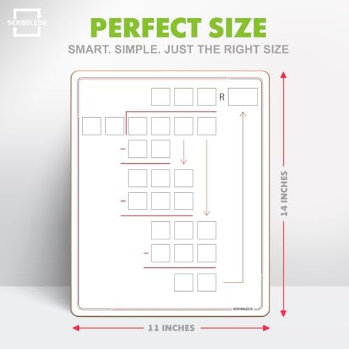 11”x14” Double-Sided Division Dry Erase Board with Boxed Layout 2-Digit Divisors