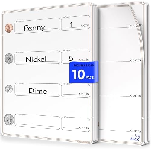 9”x12” Small White Board Dry Erase Sheets (10 Pack)