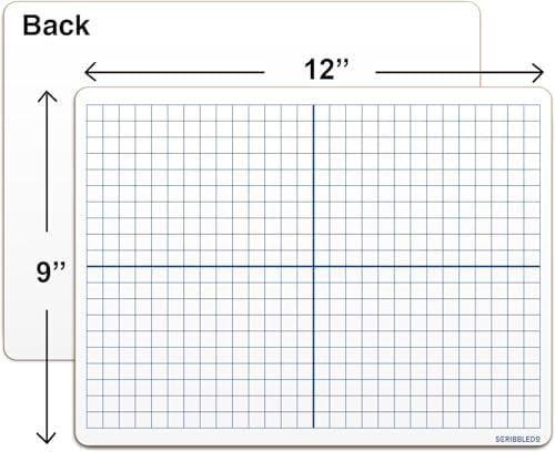 Double Sided Dry Erase XY Axis Coordinate Plane Lap Boards (5 Pack)