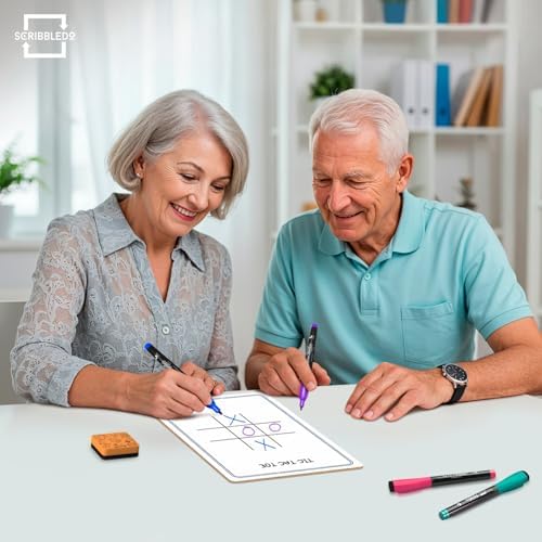 Tic Tac Toe Dry Erase Board 9x6 Inch Double-Sided Reusable