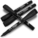 Magnetic Fine Tip Low Odor Black Dry Erase Markers, Eraser Cap (4 Pack)