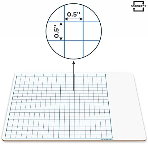 11"x14" Double Sided Dry Erase Graph Grid Whiteboard