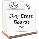 Mini White Boards 5" x7" Double Sided Dry Erase (5 Pack)