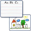 9x12" Double Sided Magnetic Whiteboard, Ruled & Blank, Blue Frame