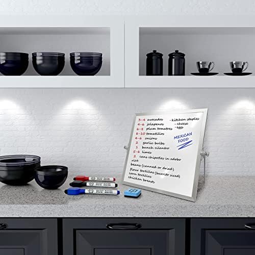 10x10 Inch Portable Double-Sided Magnetic Dry Erase Whiteboard with Stand