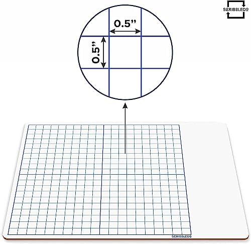 11"x14" Double Sided Graph Dry Erase Whiteboard (10 Pack)