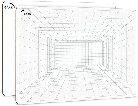 1 Point Perspective Grid 11”x14” Double-Sided Dry Erase Board