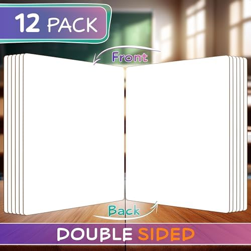 12 Pack Mini Dry Erase Whiteboards 9"x12" Double Sided