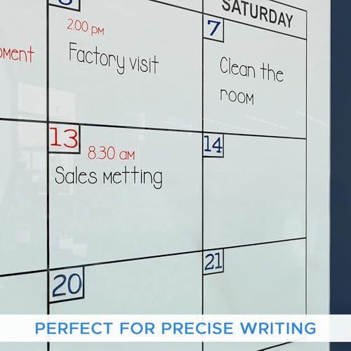 Magnetic Glass Whiteboard Monthly Planner 34”x46”