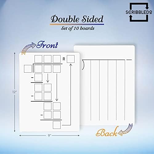 2 Pack Dry Erase Division Lapboard 9x12 Inch Double Sided