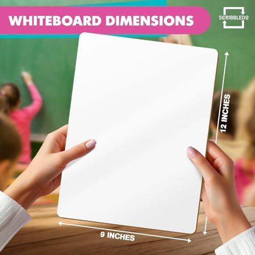 Mini Dry Erase Whiteboards 9"x12" Double Sided (24 Pack)
