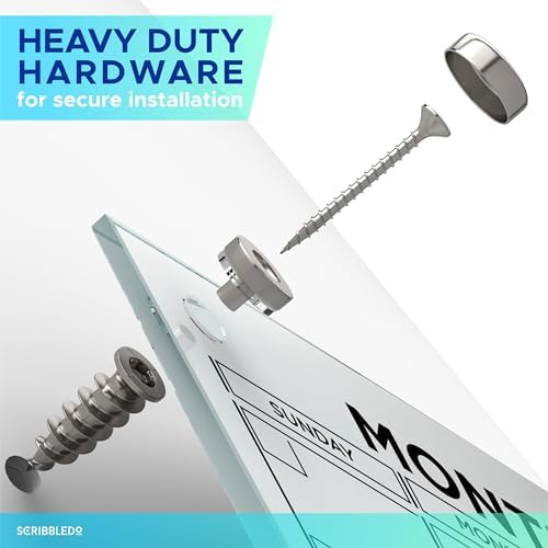 Magnetic 18"x24" Glass Whiteboard Calendar with Marker Tray