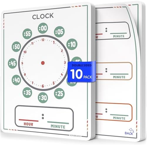 Telling Time Dry Erase Learning Clocks (10 Pack)