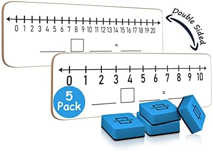 Dry Erase Number Line Lapboards 4x12 Double Sided 1-10 & 20 (5 Pack)