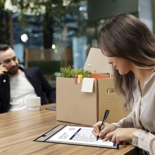 Reusable Dry Erase Pockets with Marker Holder, Assorted Colors (50 Pack)