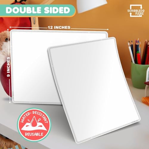Small White Board Dry Erase Sheets 9"x12" 10 Pack
