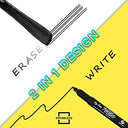 Dry Erase Markers Fine Tip Black with Eraser Cap (4 Pack)
