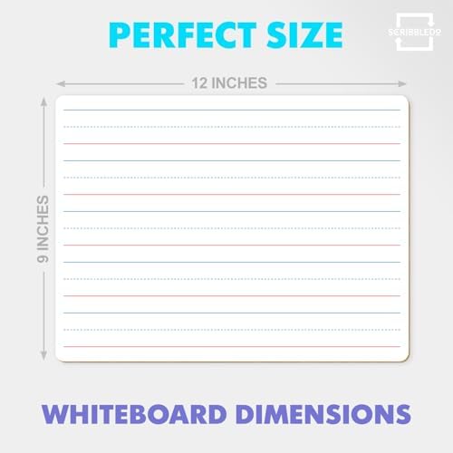 Double Sided Lined Dry Erase Whiteboards 9x12 (10 Pack)