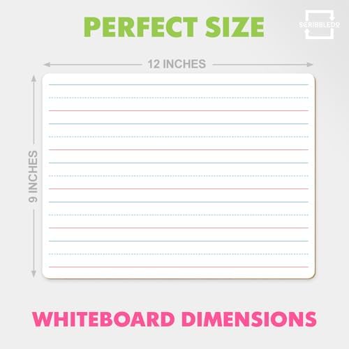 Double Sided Lined Dry Erase Boards 9x12 (10 Pack)