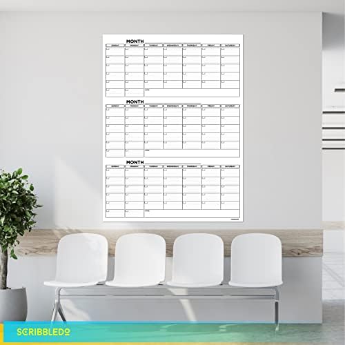 Large 36"x48" Quarterly Dry Erase Wall Calendar