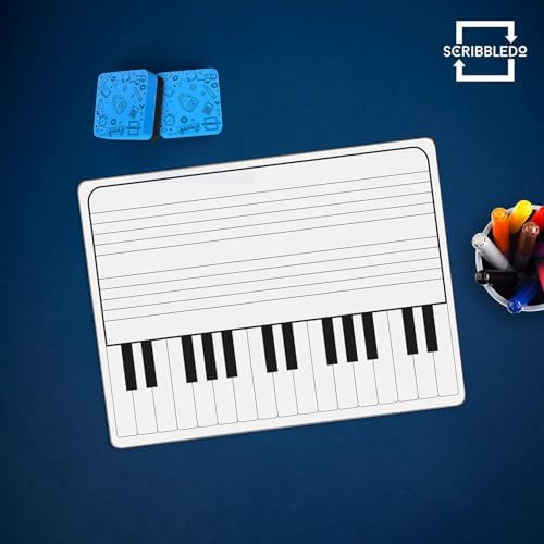 10 Pack 11x14 Double Sided Piano Keyboard Music Staff Whiteboards
